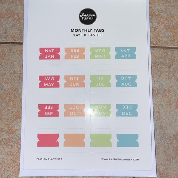 Passion Planner Monthly Tabs - Picture 2 of 5